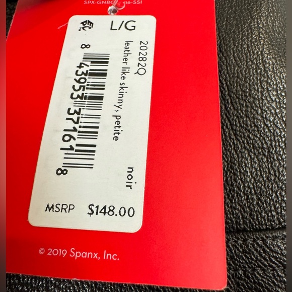 NEW With Tags SPANX Leather Like Skinny Noir Size Large - Picture 5 of 8